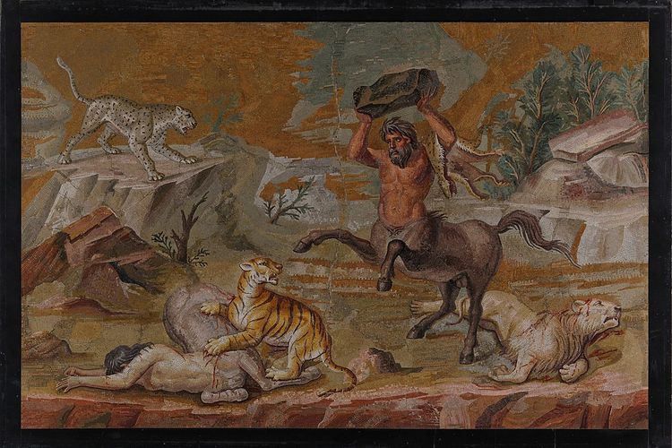 Lukisan makhluk mitologi Centaur di Staatliche Museen zu Berlin di Jerman.
