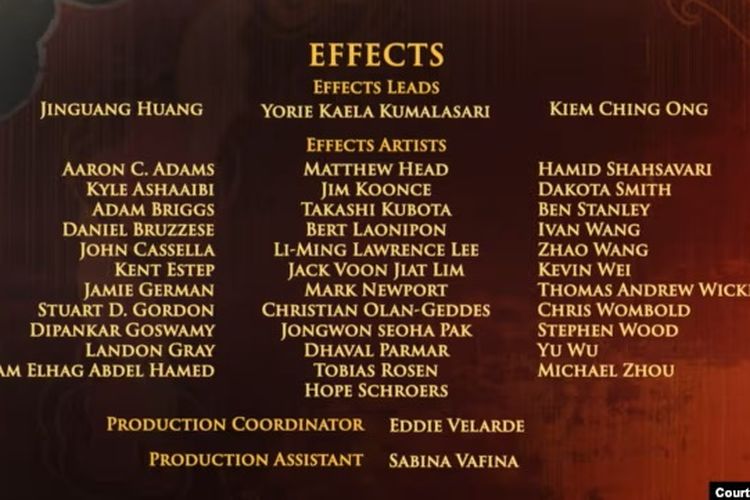 Nama Yorie Kumalasari di akhir film Kung Fu Panda 4.