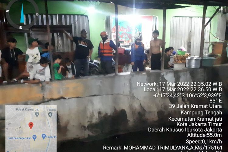Bocah perempuan berinisial AR (5) hilang terseret arus kali di wilayah RT 011 RW 004 Kelurahan Tengah, Kecamatan Kramatjati, Jakarta Timur, Kamis (17/3/2022), sekitar pukul 16.30 WIB.