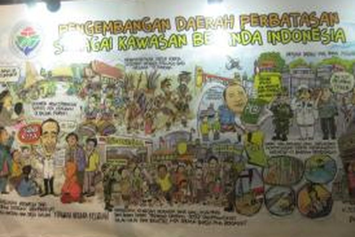 Karikatur Pengembangan Daerah Perbatasan sebagai Kawasan Beranda Indonesia pada Selasa (3/11/2015). Kementerian Desa, Pembangunan Daerah Tertinggal, dan Transmigrasi bakal melaksanakan program tersebut pada 41 kabupaten/kota di perbatasan.
