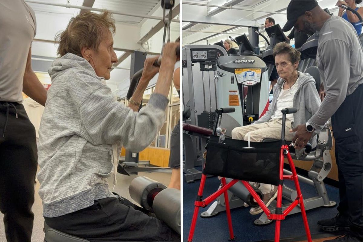 Mary Coroneos, perempuan berusia 100 tahun yang masih rutin pergi ke gym untuk berolahraga dan angkat beban.