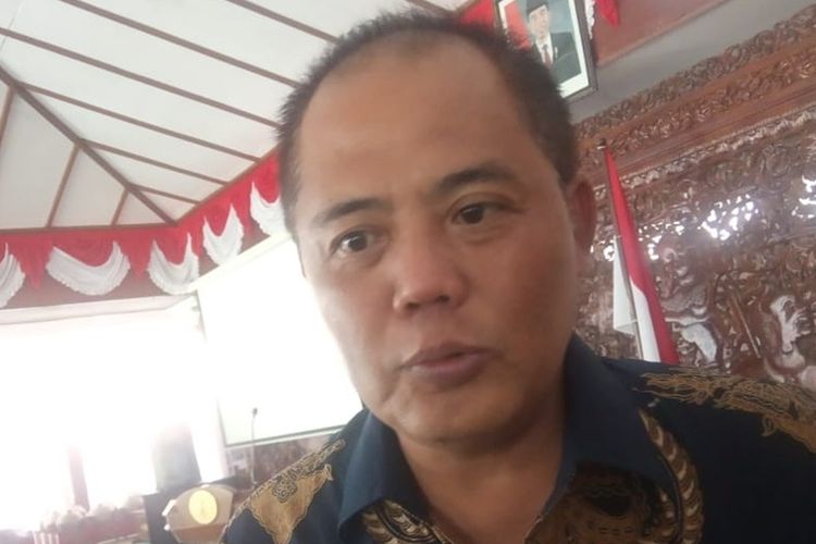 Bupati Karanganyar Juliyatmono di Karanganyar, Jawa Tengah, Senin (7/10/2019).