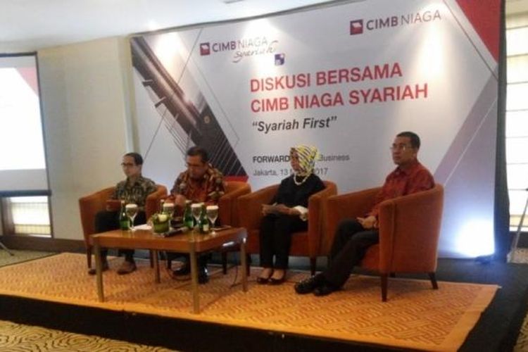 Diskusi bersama CIMB Niaga Syariah di Menara CIMB Niaga Jakarta, Senin (13/3/2017).