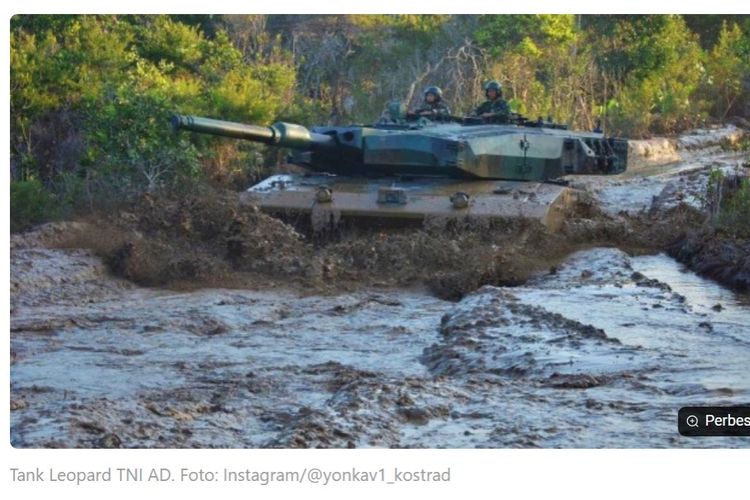 Tangkapan layar tank Leopard TNI AD di artikel Kumparan