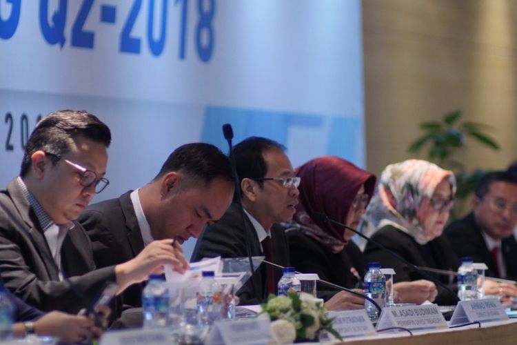 Jajaran direksi Bank BJB dalam analys meeting 2Q2018 di Jakarta, Rabu (1/8/2018).