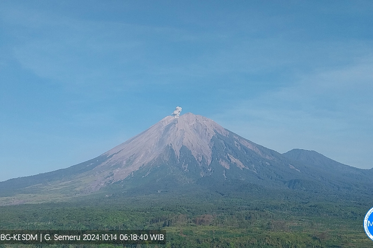 Erupsi Gunung Semeru, Senin (14/10/2024) pagi.