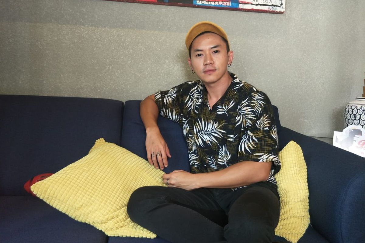 Rafael Tan dalam press junket film Bidezilla di kawasan Cilandak, Jakarta Selatan, Rabu (26/6/2019).