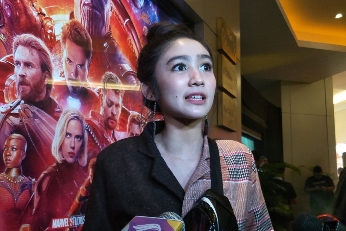 Febby Rastanty dalam wawancara di sela screening film Avengers: Infinity War di XXI Kota Kasablanka, Jakarta Selatan, Selasa (24/4/2018) malam.