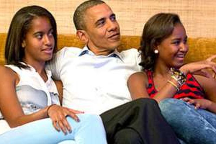 (ki-ka) Malia Obama, Presiden Obama, Sasha Obama