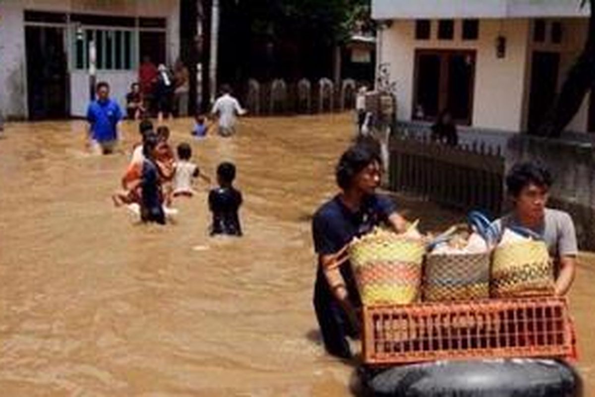 Ilustrasi banjir kiriman.