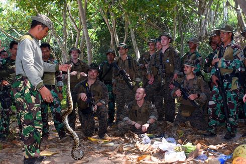 Latihan Perang Hutan, Marinir Amerika Diajari Makan Ular hingga Biawak