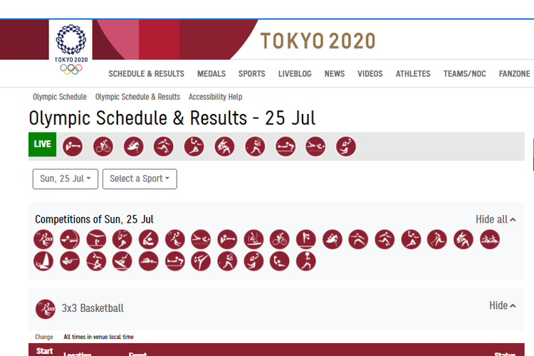 Tokyo 2021 olimpiade jadwal JADWAL dan