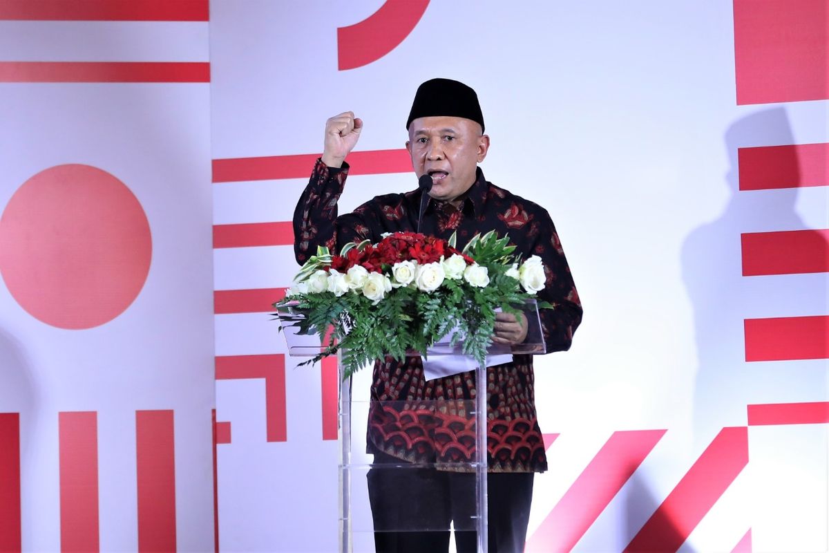 Menteri Koperasi dan UKM Teten Masduki  dalam acara Percepatan Perputaran Ekonomi Lokal, Launching Bela Pengadaan dan Laman UMKM serta Pasar Digital UMKM secara virtual,  Senin (17/8/2020). 