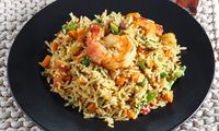 Resep Nasi Goreng Udang, Banyak Sayurnya