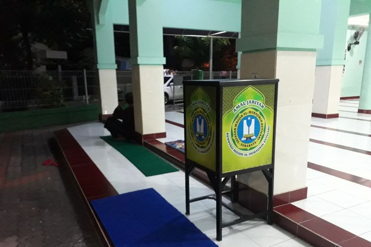 Lokasi ditemukannya pekat tabloid Indonesia Barokah di Masjid Al-Muhajirin Kelurahan Kutisari Kecamatan Tenggilis Mejoyo Surabaya, Sabtu (26/1/2019).