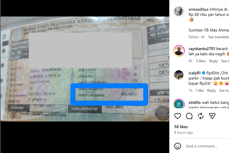 Di Jawa Timur Bayar Pajak Tahunan Sekalian Langganan Parkir? Ini Penjelasan Polisi