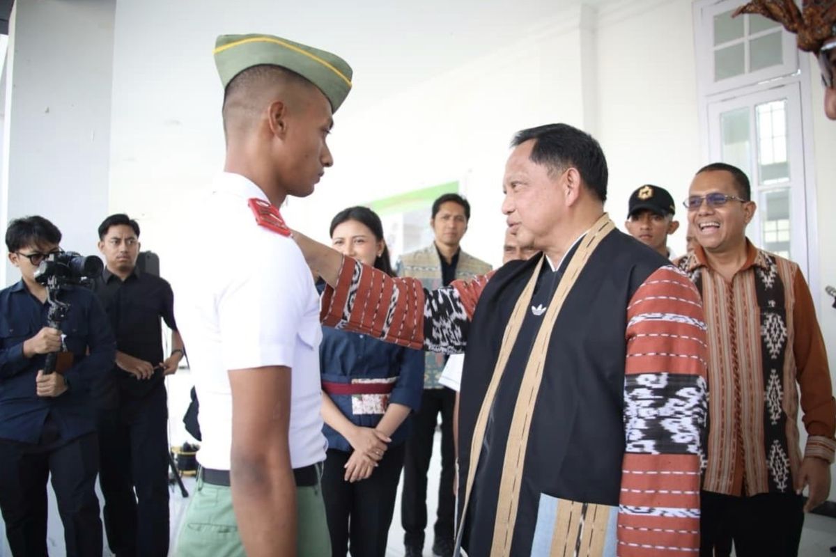 Mendagri saat mengunjungi Politeknik Ben Mboi Unhan di Kecamatan Kakuluk Mesak, Kabupaten Belu, NTT, Sabtu (27/6/2026).