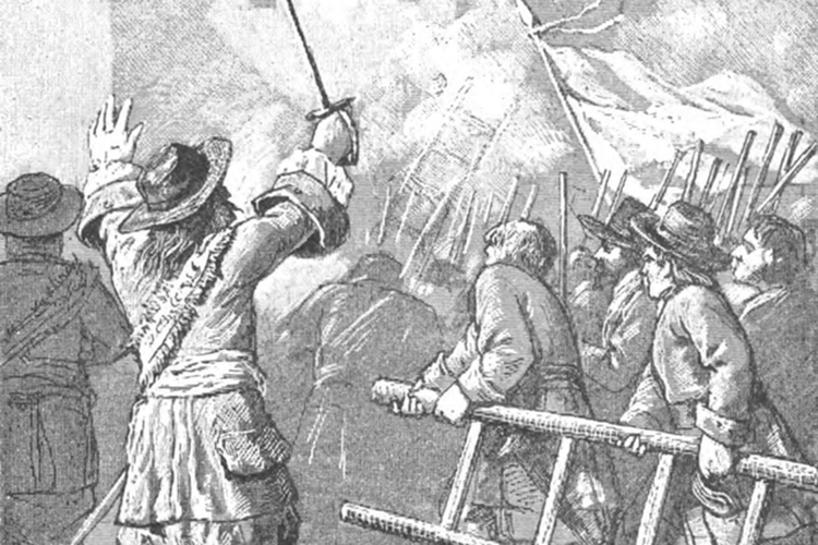 Ilustrasi penyerbuan Kerajaan Kediri pada 1678