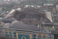 Penampakan Udara Kubah Masjid Jakarta Islamic Centre Setelah Hangus Terbakar, Ada Lubang Besar di Bagian Atap