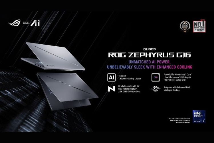 Laptop Asus Zephyrus G16 GU605 salah satu laptop gaming paling tipis di kelas ukuran 16 inci sehingga lebih ramah dibawa bepergian yang dilengkapi dengan berbagai fitur andal. 