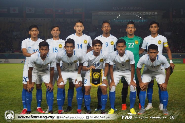 Susunan pemain awal Timnas U-23 Malaysia pada laga melawan Korea Selatan pada laga Grup E Asian Games 2018, 17 Agustus 2018.