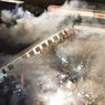 2 Kereta Tabrakan di Yunani, 26 Orang Tewas, Gerbong Terbakar