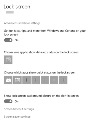 Pengguna bisa mengaktifkan Cortana dan aplikasi quick status di lock screen Windows 10.