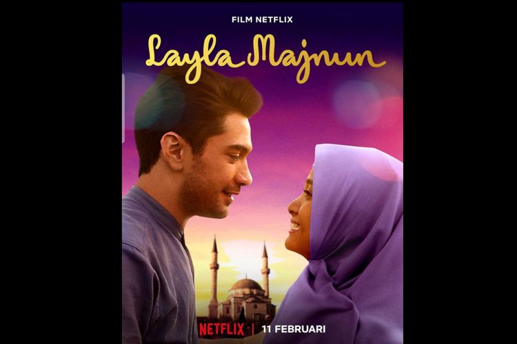 Poster film Layla Majnun (2021) yang dibintangi Acha Septriasa dan Reza Rahadian.