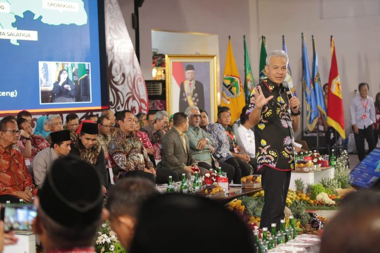 Ganjar Pranowo menghadiri Musrenbangwil Kedungsepur, di Kota Lama Semarang, Rabu (11/3/2020). 