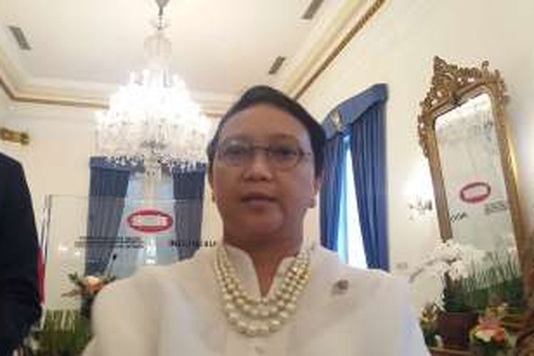 Menteri Luar Negeri Retno Marsudi di Kantor Kementerian Luar Negeri, Jakarta Pusat, Kamis (24/3/2016)