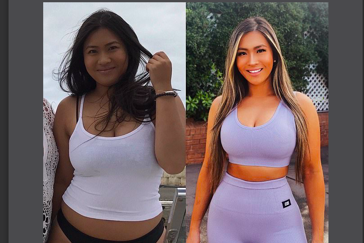 Wanita asal Sydney, Australia, Angel Bowyer yang berhasil menurunkan berat badannya hinggga 23 kg.