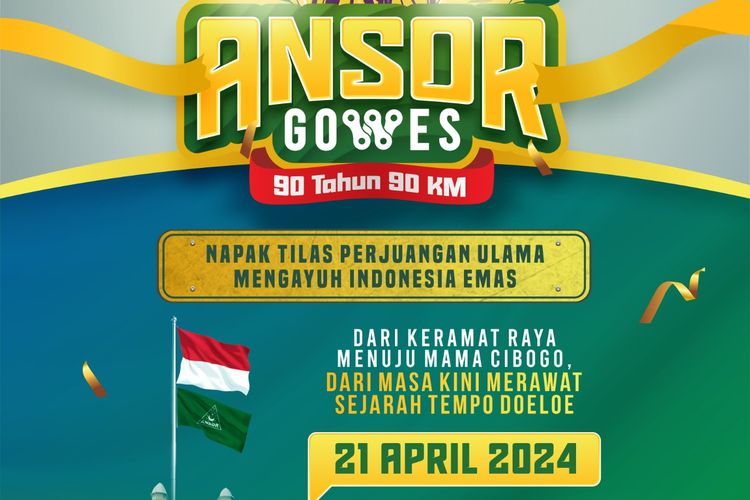 GP Ansor gelar acara gowes sepeda Jakarta-Bogor sejauh 90 Km pada Minggu (21/4/2024).
