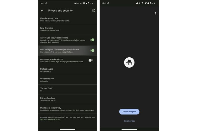 Chrome Android sekarang dapat dikunci dalam mode penyamaran, buka paksa menggunakan “Sidik Jari”.