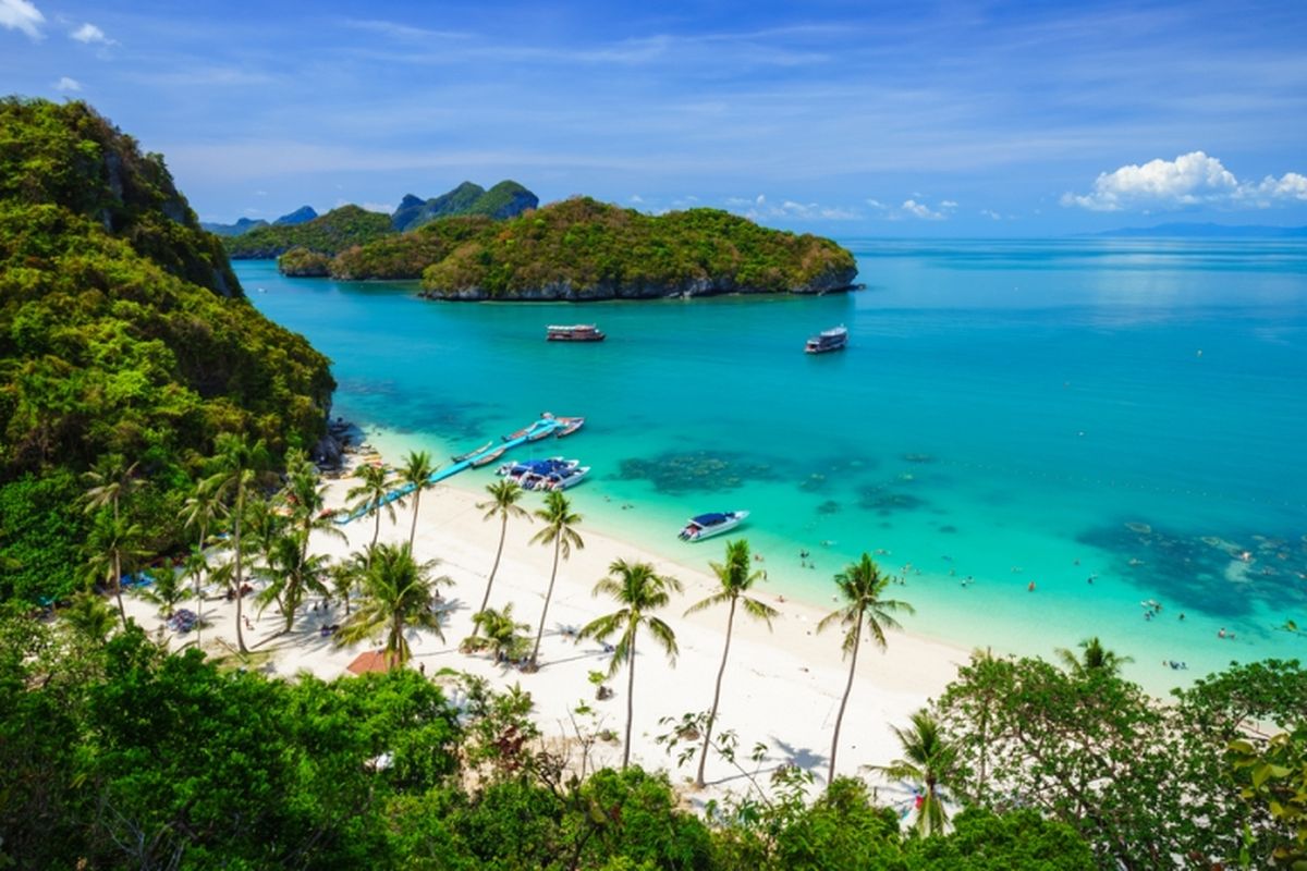 Taman laut nasional Angthong di Koh Samui, Suratthani, Thailand. (Shutterstock)