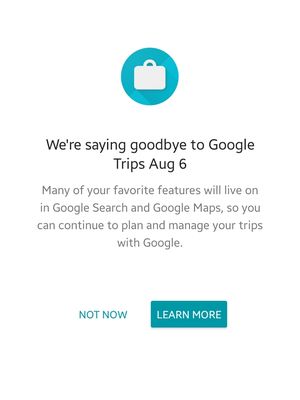 Ilustrasi keterangan resmi Google di Google Trips