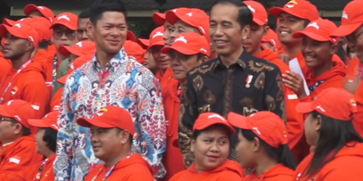 Presiden Joko Widodo melepas atlet dan tim ofisial Asian Para Games di Jakarta, Selasa (2/10/2018).