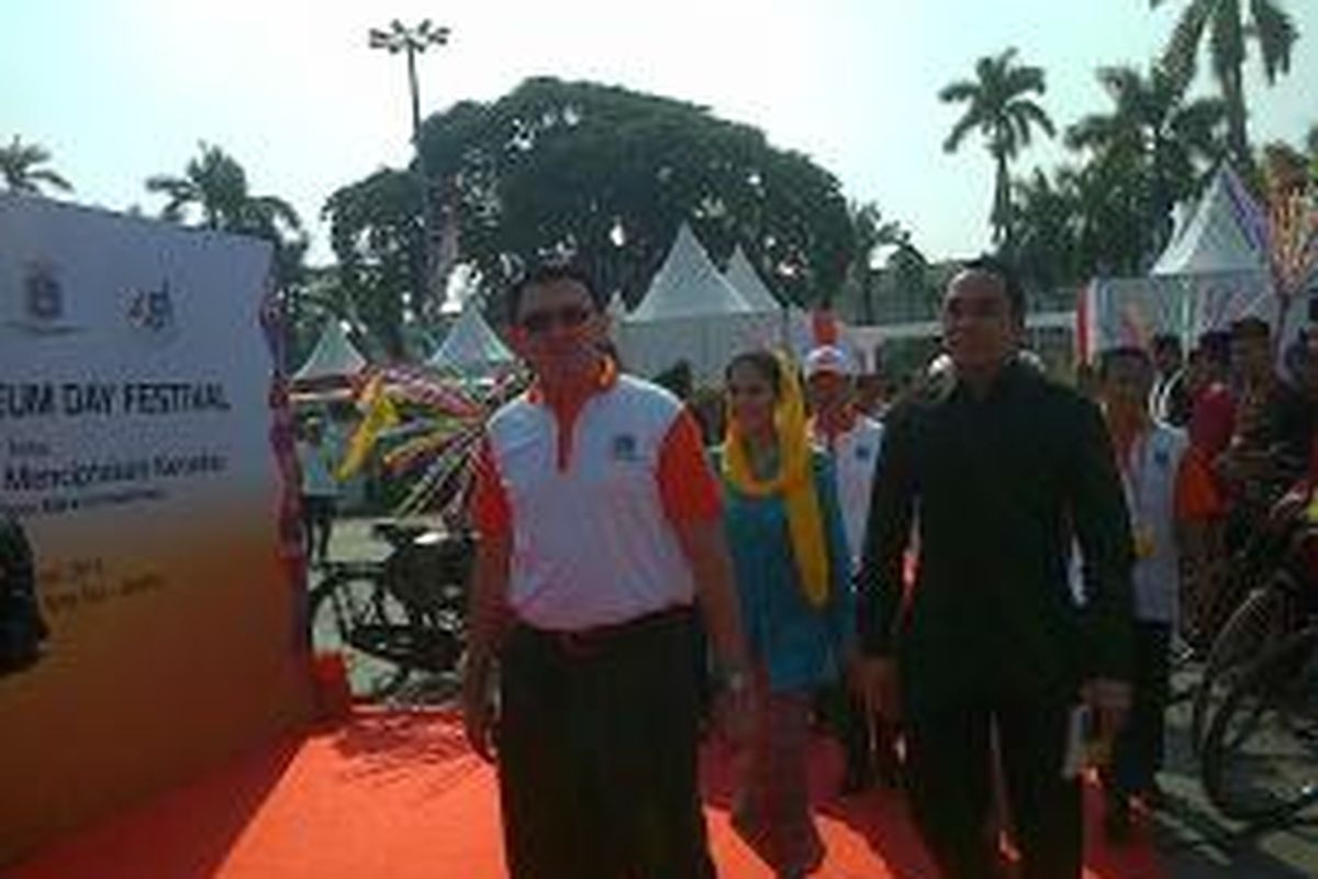 Plt Gubernur DKI Jakarta, Basuki Tjahaja Purnama Menghadiri Pembukaan Jakarta Museum Day Festival (JMDF) 2014 di Taman Fatahillah, Kawasan Kota Tua, Jakarta Barat, Sabtu (7/6/2014)