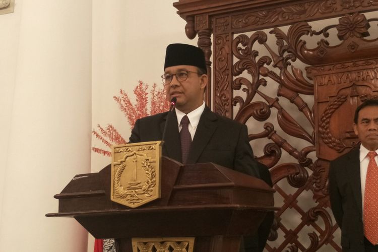 Gubernur DKI Jakarta Anies Baswedan di Balai Kota DKI Jakarta, Jalan Medan Merdeka Selatan, Rabu (8/1/2020).