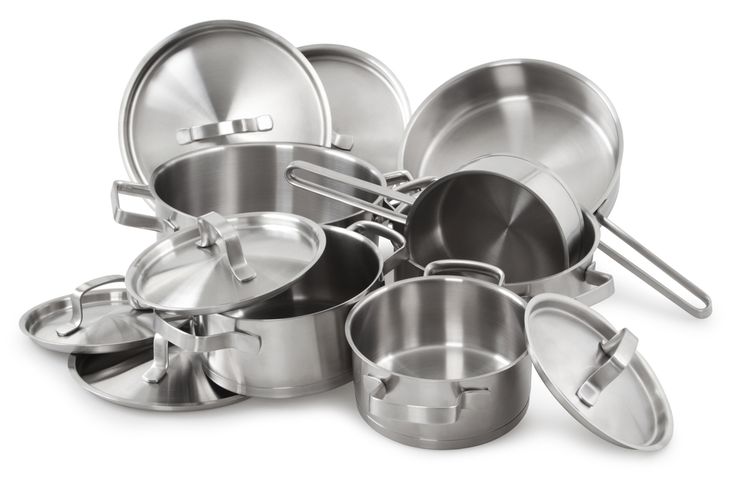 Ilustrasi peralatan masak stainless steel, panci stainless steel.
