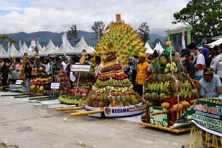 Festival Durian Parigi Moutong, Sulawesi Tengah pada Kamis (6/7/2023).