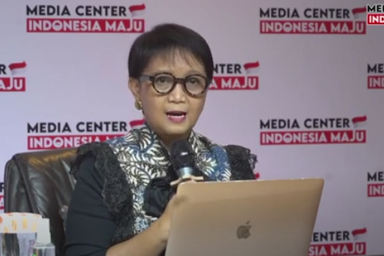 Menteri Luar Negeri RI, Retno Marsudi saat konferensi pers melalui kanal YouTube Media Center Indonesia Maju, Kamis (4/1/2024).