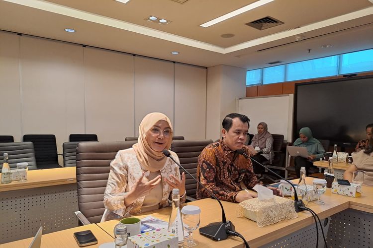 Dirjen Pendidikan Vokasi Kiki Yuliati menjadi narasumber dalam acara coffee morning dengan media di Gedung Kemendikbud Ristek, pada Rabu (13/9/2023).