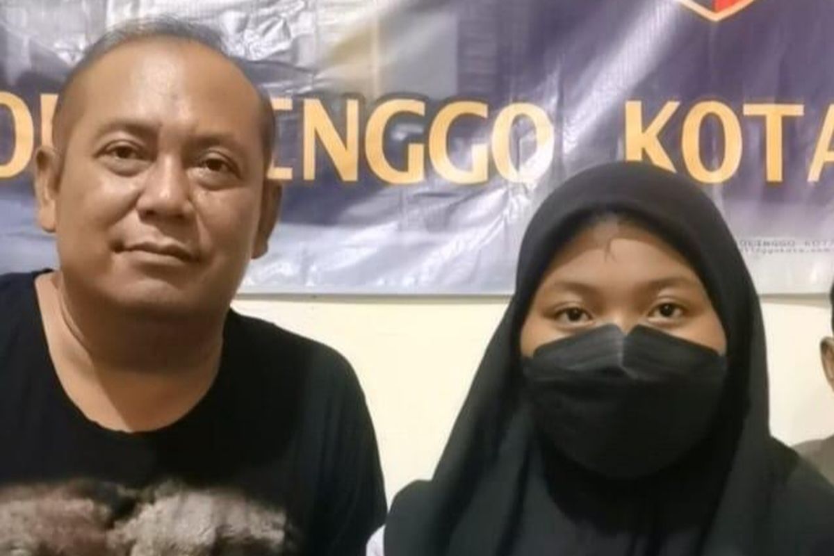 ND (kanan) ditemukan Tim Macan Prabu Polres Probolinggo Kota usai kabur dari rumahnya.