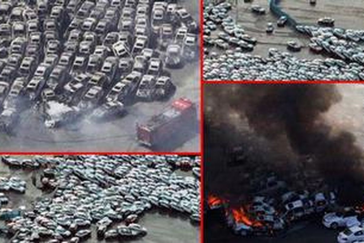 Infiniti yang akan dikirim terbakar dan diterjang tsunami