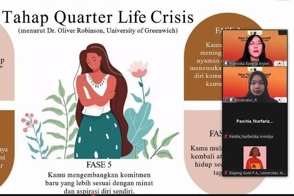 Fransiska Xaveria saat menyampaikan materi dalam menghadapi Quarter Life Crisis.