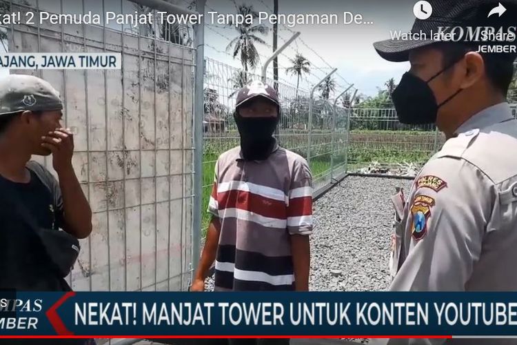 Dua pemuda asal Probolinggo nekat menaiki tower Base Transceiver Station (BTS) di wilayah Lumajang, Jawa Timur.