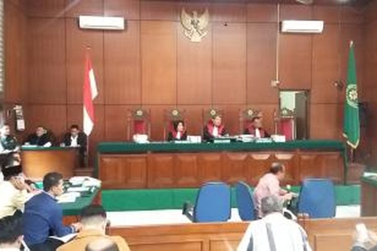 Suasana sidang sengketa Partai Golkar di Pengadilan Negeri Jakarta Utara, Senin (6/7/2015).