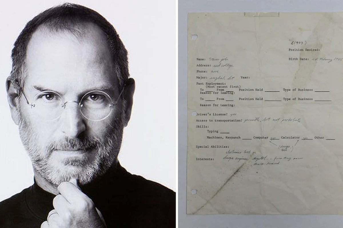 Surat lamaran Steve Jobs yang dilelang dan laku seharga Rp 3,2 miliar
