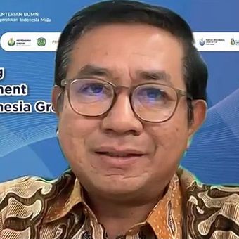 Direktur Utama Petrokimia Gresik Dwi Satriyo Annurogo, saat exit meeting Good Corporate Governance (GCG) assesment Pupuk Indonesia Group tahun buku 2022.