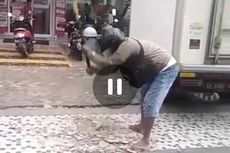 Viral, Video Pria di Ambon Hancurkan Trotoar Pakai Palu gara-gara Istrinya Terjatuh 